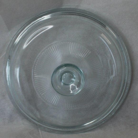 PYREX G5C BLUE TINT GLASS REPLACEMENT LID 7"d INNER RIM ROUND RIBBED 1.5qt - Picture 6 of 16